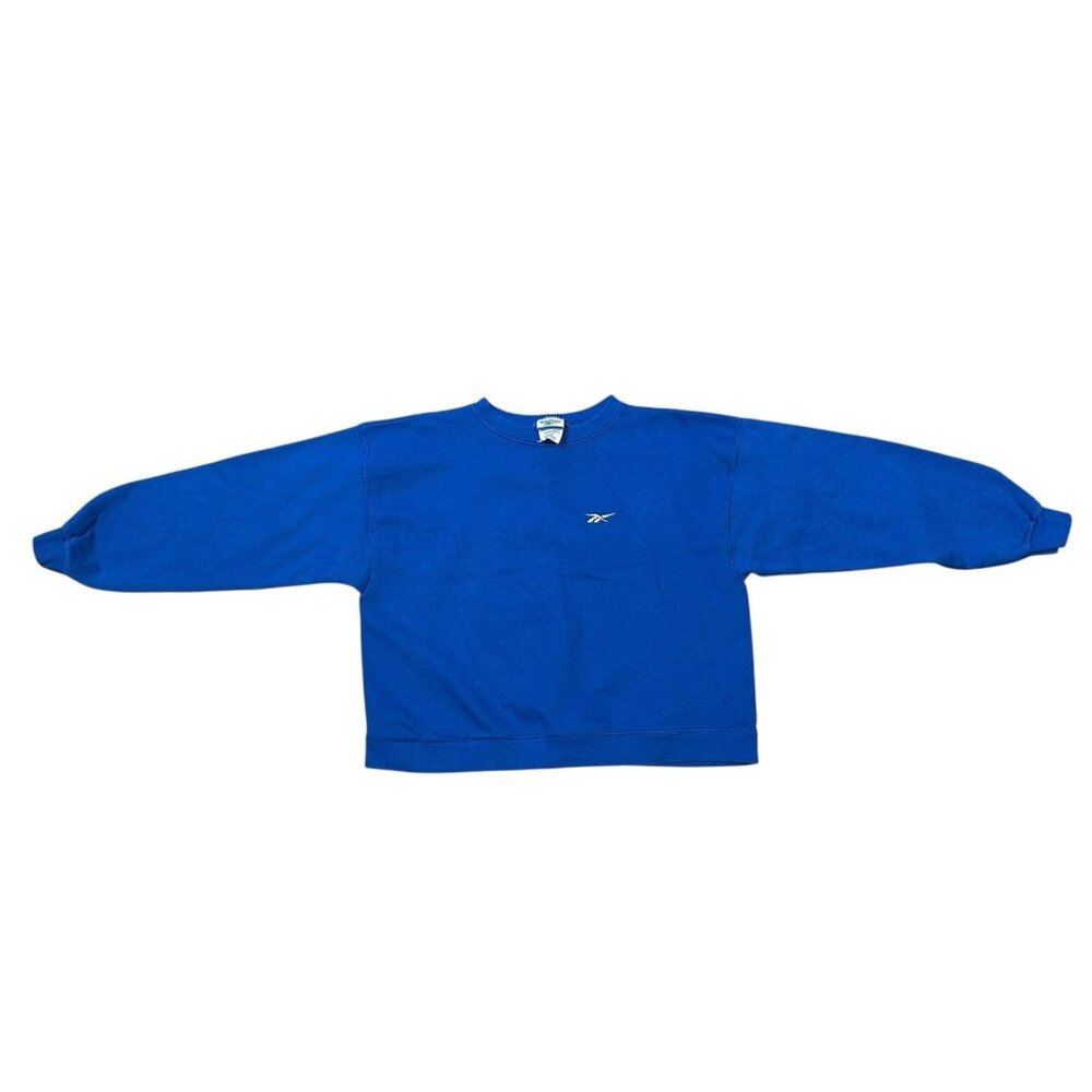 Vintage Women’s Reebok Cropped Blue Sweatshirt Size Large